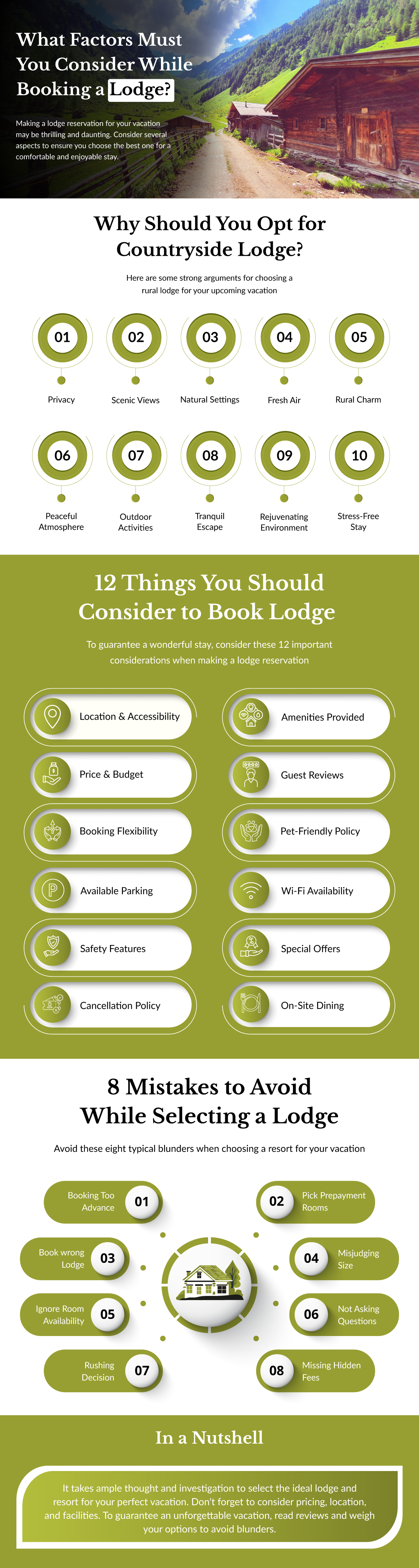 Infographic Factors Must You Consider While Booking a Lodge